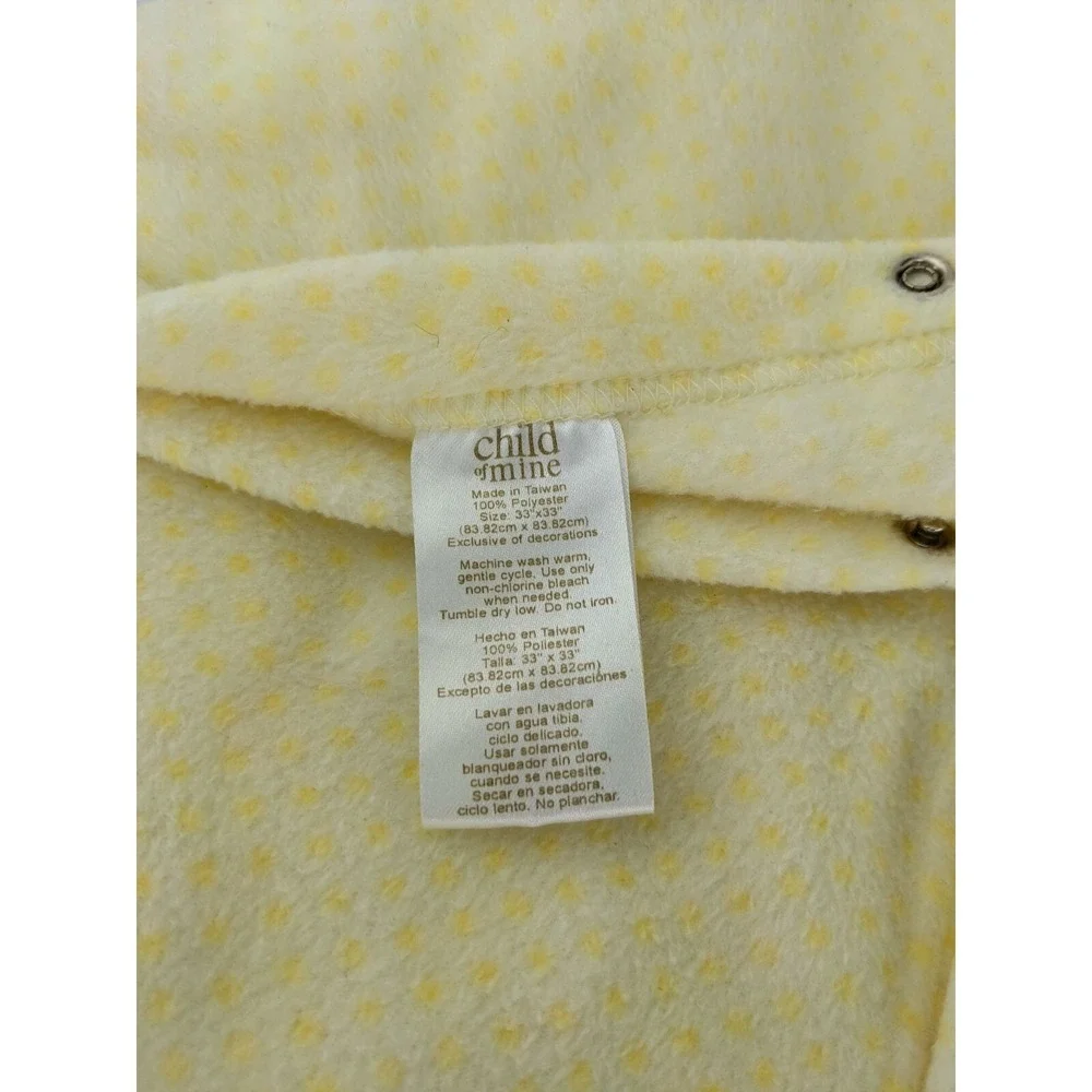 Carters‎ Child of Mine Yellow Bunting Baby Blanket Snaps 33x33 Inch Blue Bear